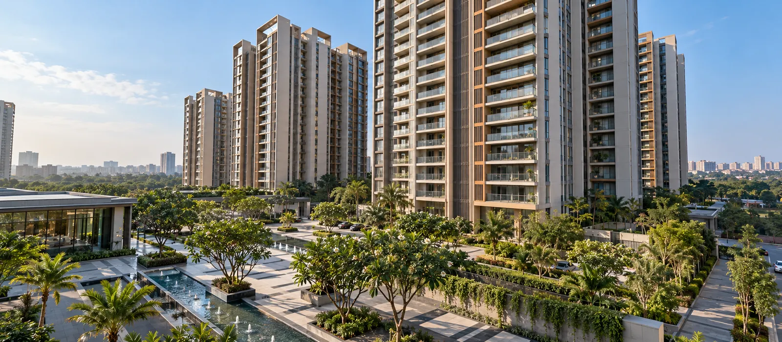 Aerial view of Sobha Kismatpur near Himayat Sagar Road (artistic impression)
