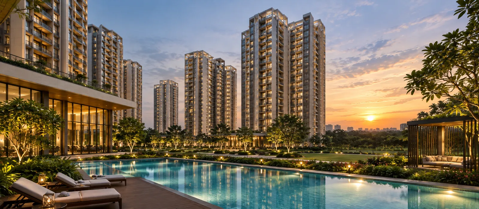 Sobha Kismatpur Swimming Pool — Representational Swimming pool deck representing the pool amenity at Sobha Kismatpur Hyderabad